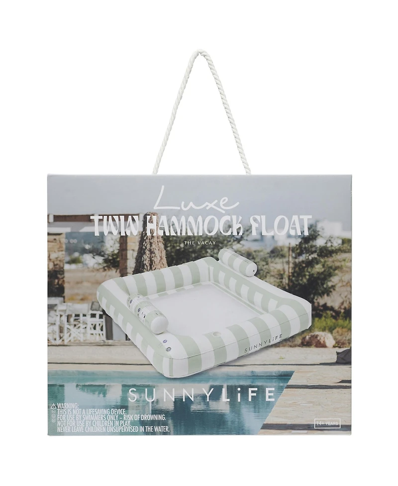 Sunnylife Luxe Twin Hammock Float: The Vacay Soft Olive