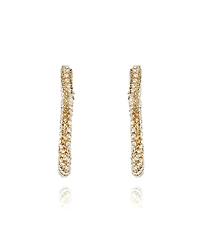 BCBGeneration Crystal Heart Hoop Earrings