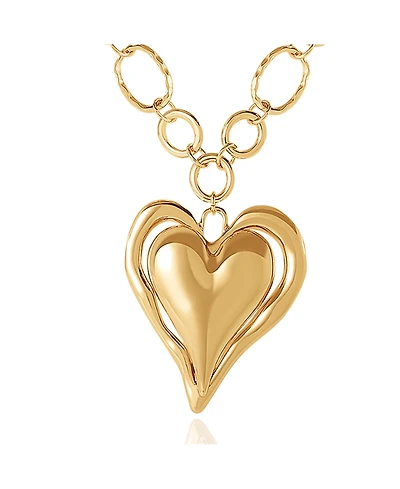 BCBGeneration Linked Chain Heart Pendant Necklace
