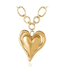 BCBGeneration Linked Chain Heart Pendant Necklace