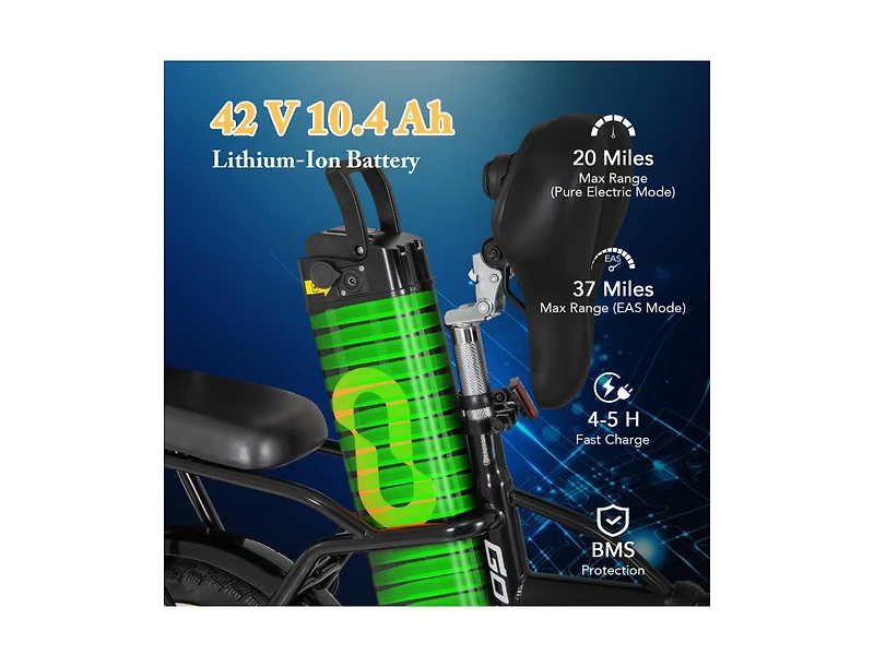 Hitway Folding Electric Bicycle with 500W Brushless Motor and Dual Disk Brakes