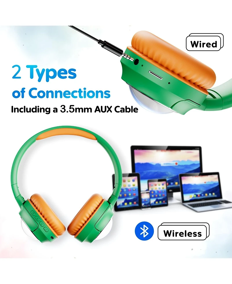 Contixo KB6 Kids Bluetooth Headphones, Safe Sound for Little Ears