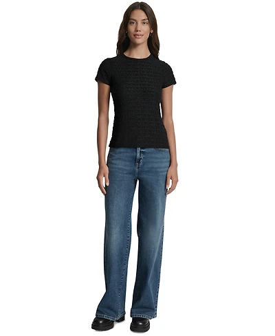 Dkny Jeans Women's Jacquard Logo Crewneck T-Shirt