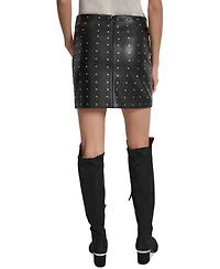 Dkny Jeans Women's Embellished Faux Leather Mini Skirt