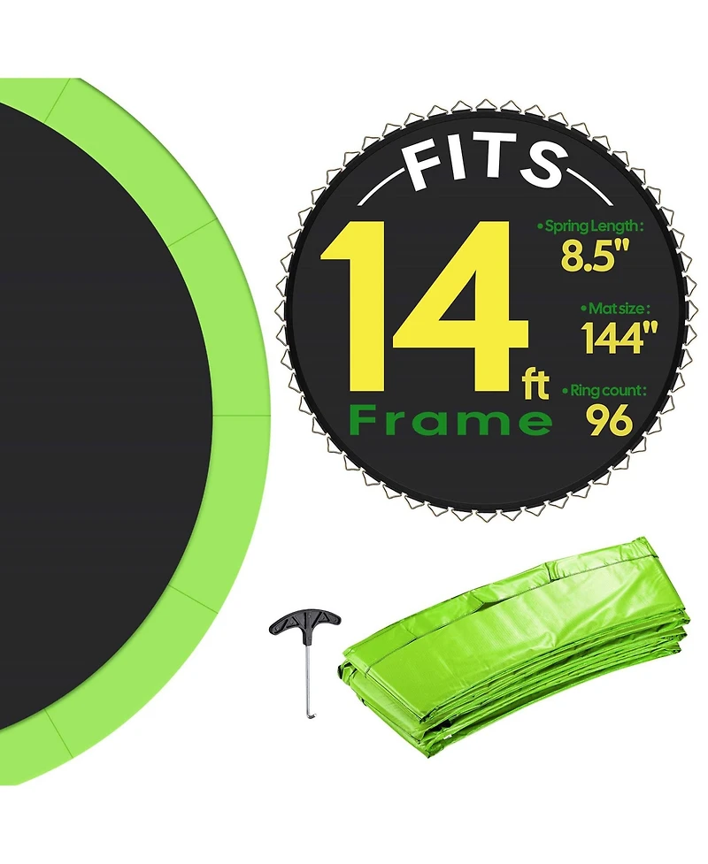 Yescom Trampoline Mat & Pad Replacement Kit with 96 V-Hooks Fits ft Trampoline Frame