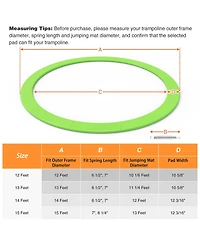 Yescom Trampoline Mat & Pad Replacement Kit with 72V-Ring Fits 12 ft Trampoline Frame