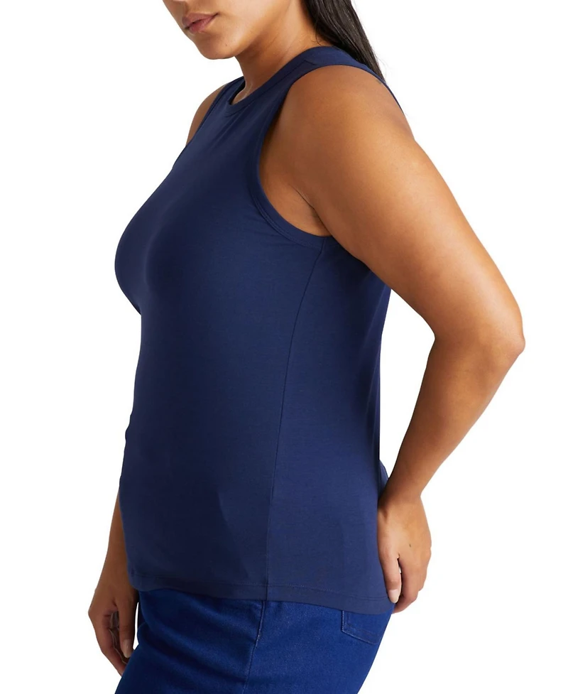 Universal Standard Womens Plus Cai High Neck Tank