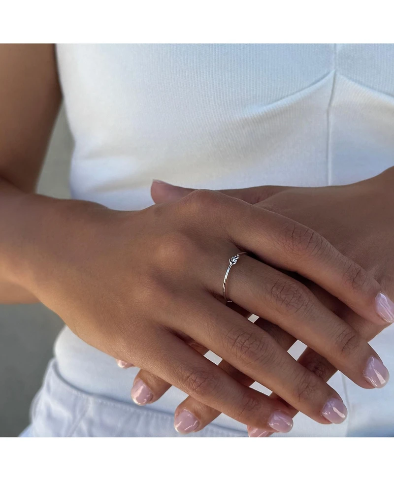 Adornia Fine .925 Sterling Silver Dainty Knot Ring