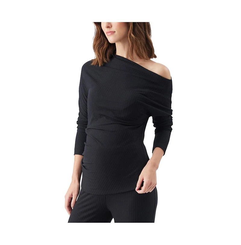 Ripe Maternity Off-Shoulder Rib Top