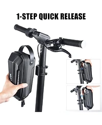 Urbanmax Scooter Storage Bag, 2L Capacity Quick Release Handlebar Bag with Waterproof Hardshell