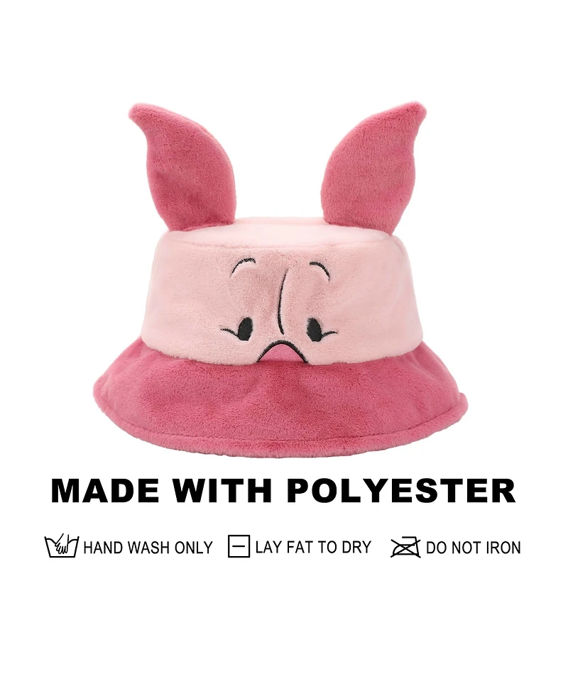 Winnie the Pooh Men's Piglet Pink Short Faux Fur Bucket Hat