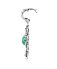 American West Jewelry Sterling Silver Green Turquoise Round Cut Naja Pendant Enhancer