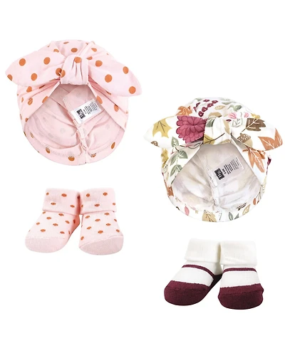 Hudson Baby Girls Turban and Socks Set