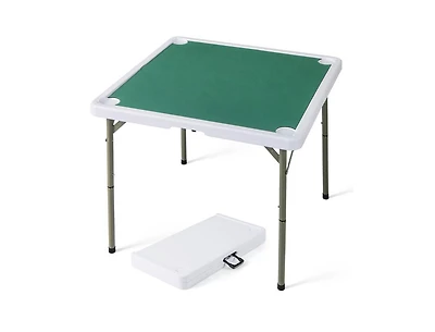 Akiudex 35 Inch 4 Player Game Card Folding Mahjong Table with Cup Holders