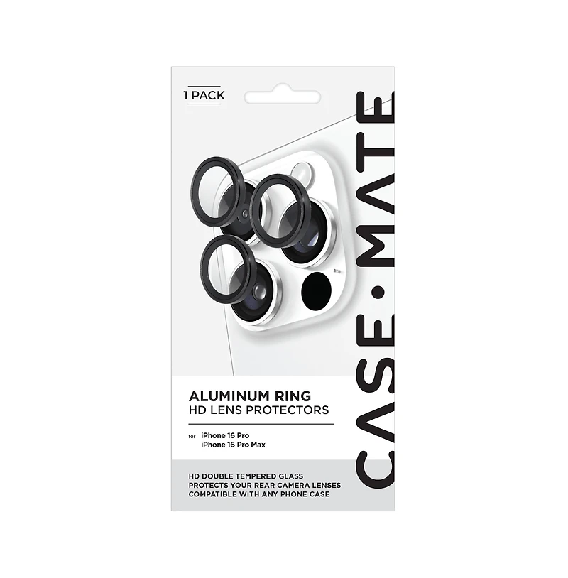 Case-Mate Aluminum Ring Camera Lens Glass Protector for Apple iPhone 16 Pro / iPhone 16 Pro Max