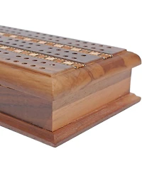 We Games 3 Track Sprint Cabinet Cribbage Set with Metal Pegs & 2 Card Decks