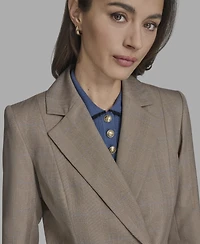 Bcbg Women's Plaid Notched Collar Blazer