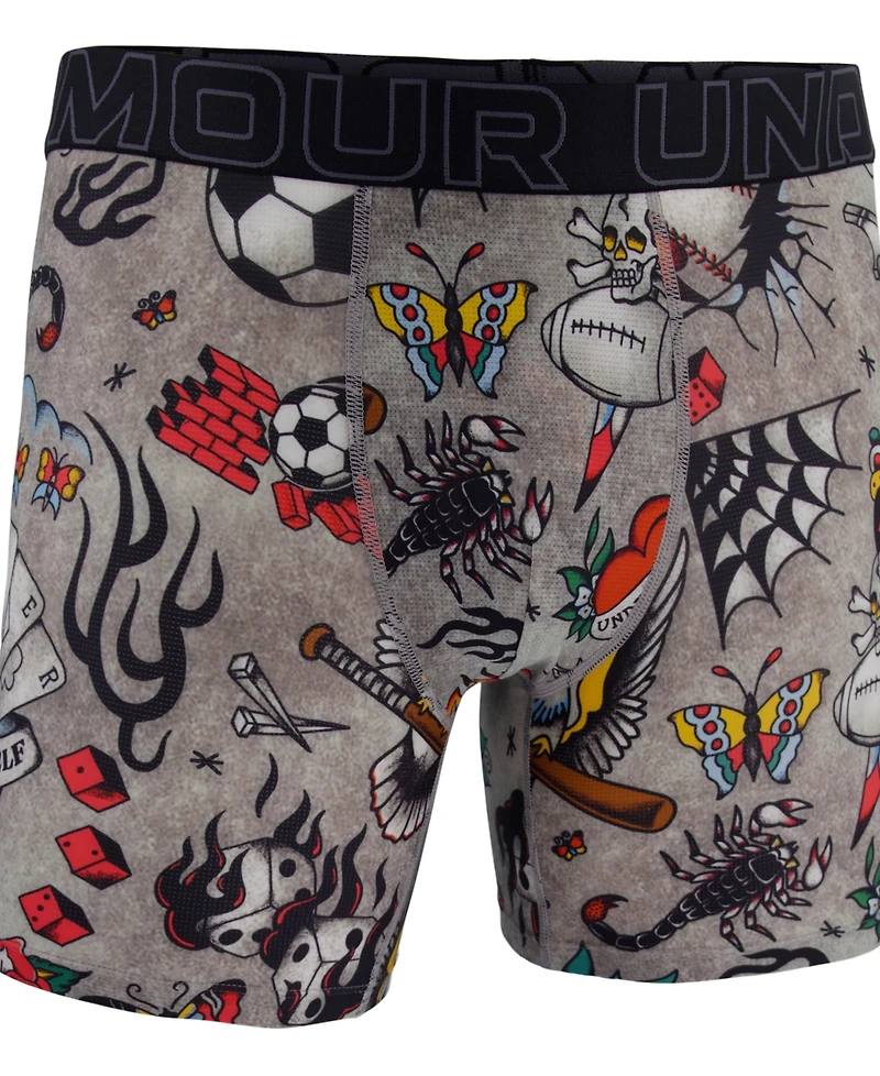 Under Armour Men's Printed Performance Tech Mesh 6" Boxer Briefs