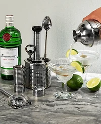 French Home Textured Stainless-Steel Barware, Set of 7