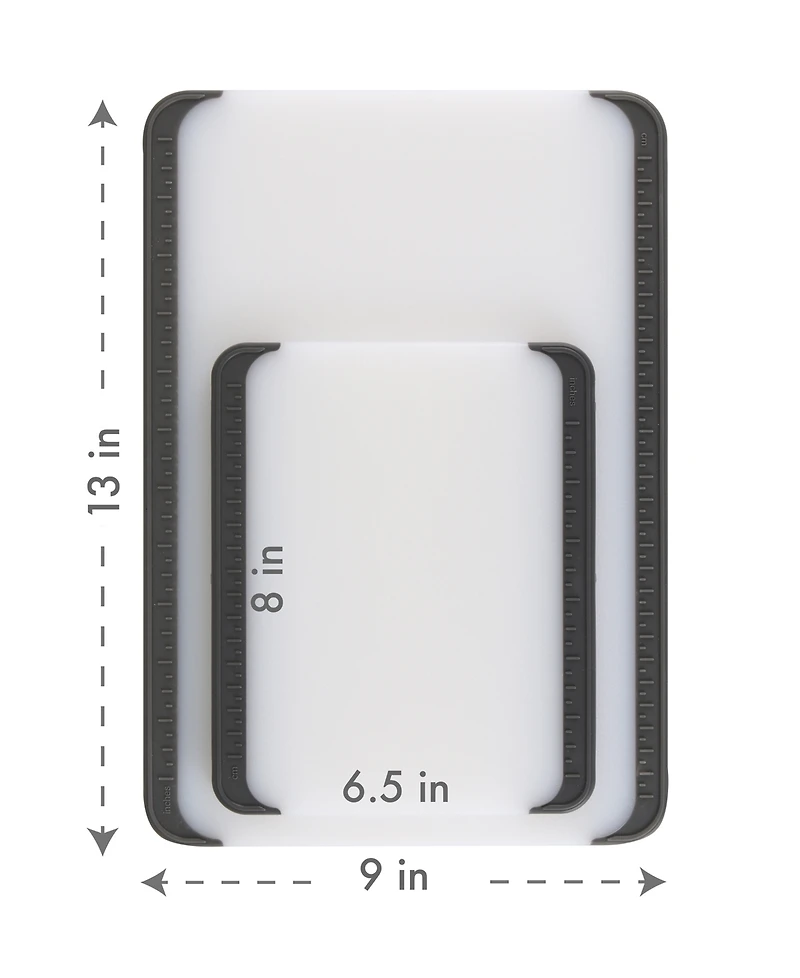 Dexas Non-Slip 2-Piece Cutting Boards with Non-Slip Measuring Guides