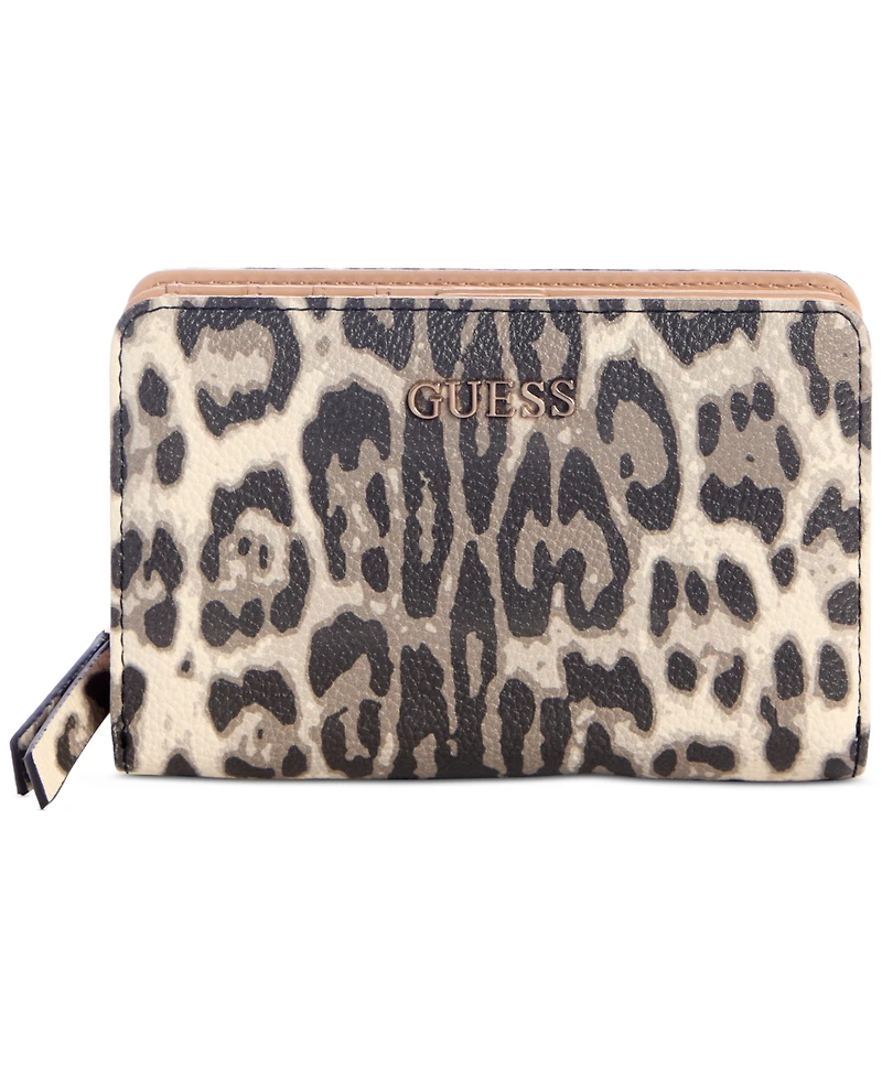 Guess Tinsley Leopard Print French Wallet