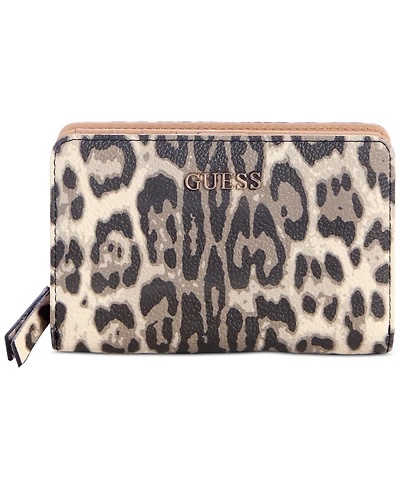 Guess Tinsley Leopard Print French Wallet
