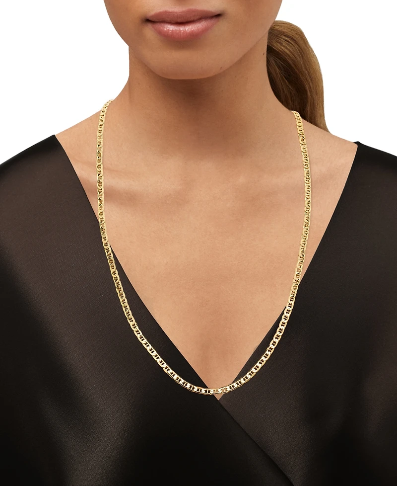 Italian Gold Men's 14k Gold Polished Mariner Link 26" Chain Necklace