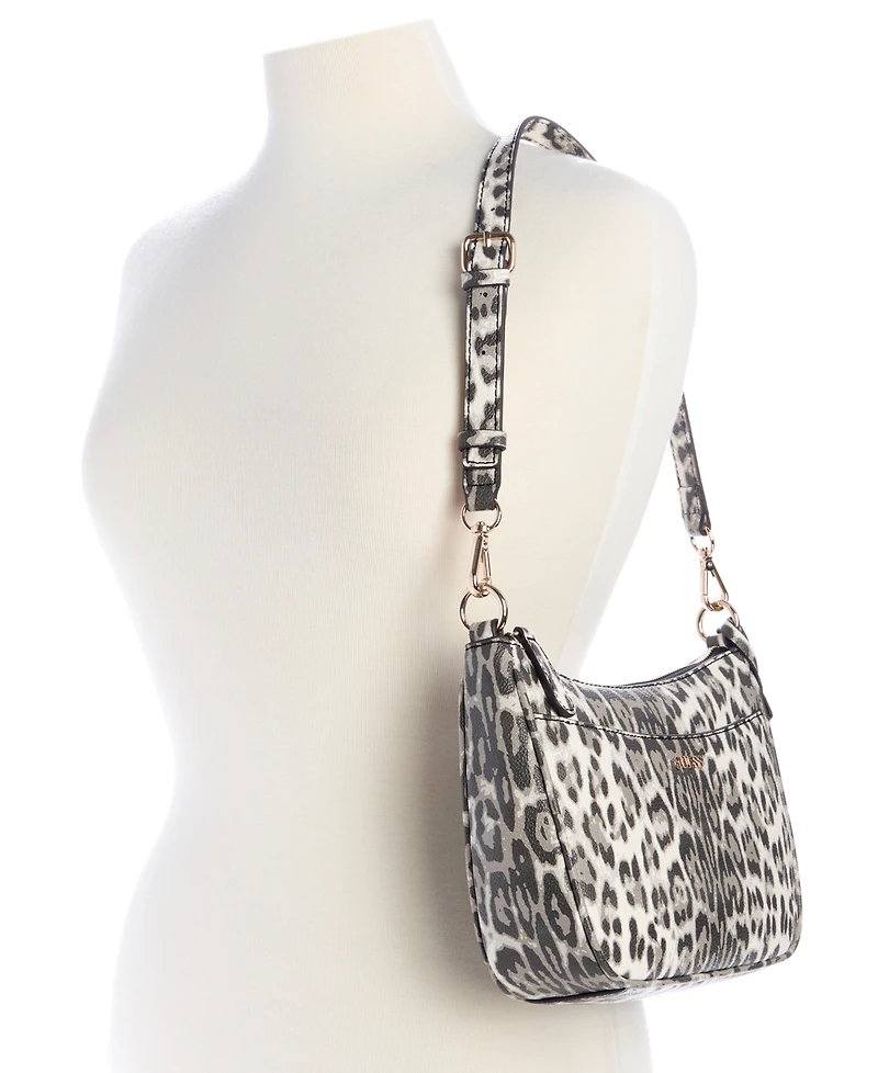 Guess Tinsley Medium Leopard Print Shoulder Bag