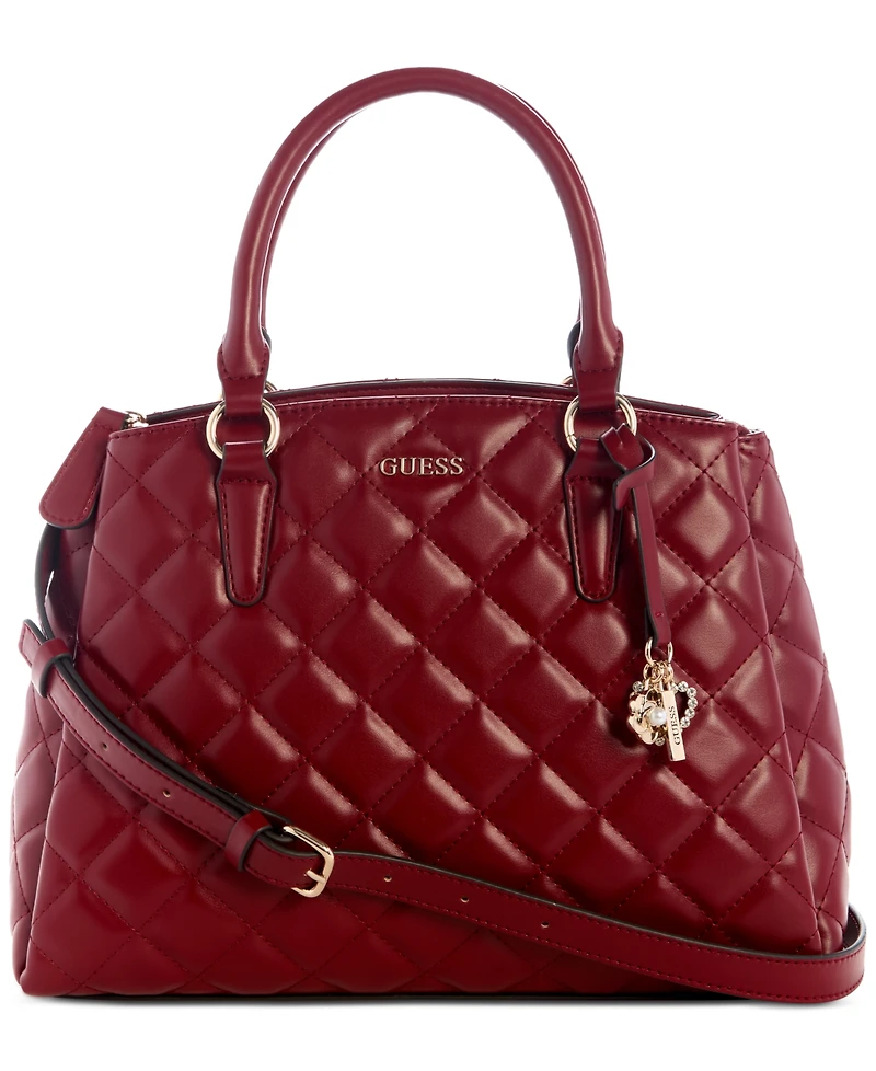 Guess Tinsley Medium Quilted Three Compartment Satchel