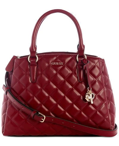 Guess Tinsley Medium Quilted Three Compartment Satchel