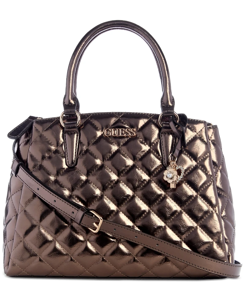 Guess Tinsley Medium Quilted Three Compartment Satchel