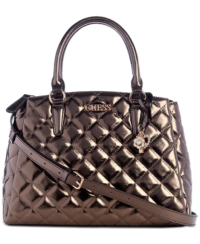 Guess Tinsley Medium Quilted Three Compartment Satchel