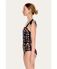 Jessie Zhao New York Women's Day/Night Glow Reversible One-Piece Swimsuit