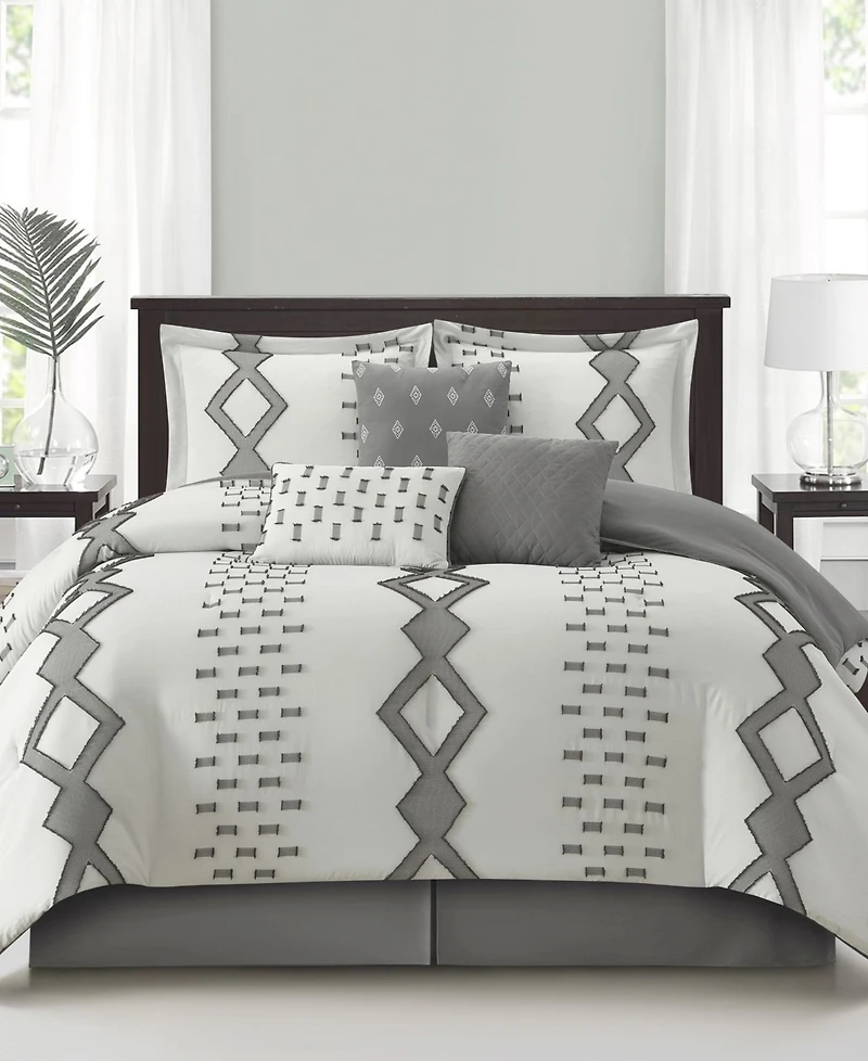 Stratford Park Sanissa Geometric 7-Pc. Comforter Set, California King