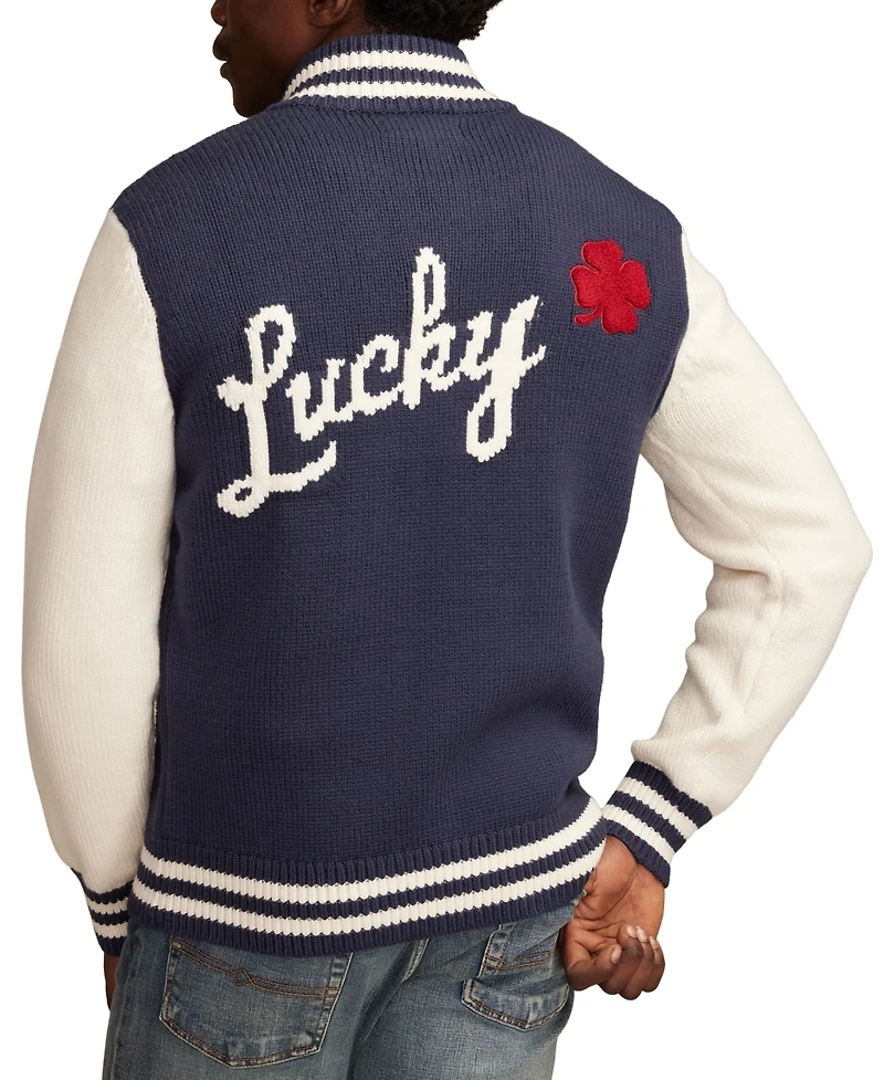 Lucky Brand Men's Zip Sweater Bomber