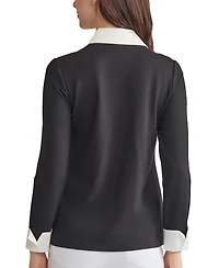 Jones New York Petite V-Neck Long-Sleeve Two-Fer Pullover
