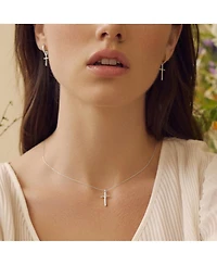 Sterling Silver Ariel Cross Necklace & Mismatching Cross Earrings Set