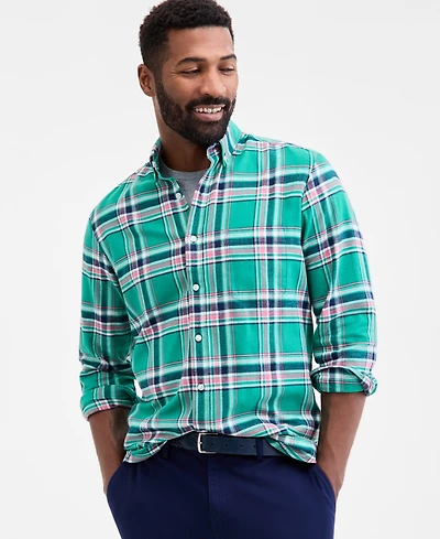 Club Room Men's Vine Plaid Button-Down Flannel Shirt, Macy's Exclusive