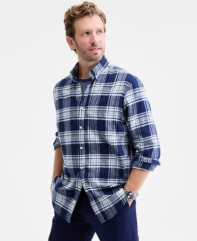 Club Room Men's Vine Plaid Button-Down Flannel Shirt, Macy's Exclusive