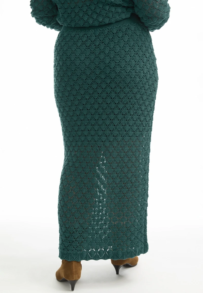 June + Vie Women's Crochet Column Skirt