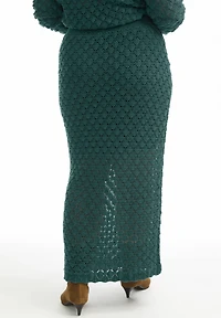 June + Vie Women's Crochet Column Skirt