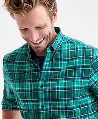 Club Room Men's Proper Plaid Brushed Cotton Button-Down Shirt, Macy's Exclusive
