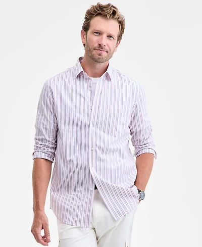 Club Room Imus Long Sleeve Striped Button-Down Shirt, Macy's Exclusive