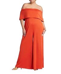 Eloquii Women's Plus Off Shoulder Jumpsuit