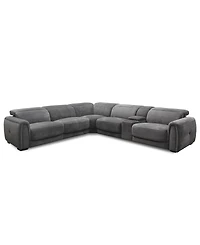 Brownell -Pc. L-Shape Sectional with Power Motion Chairs & 1 Console