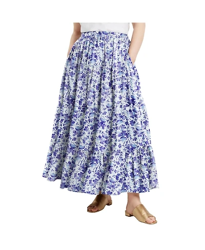 June + Vie Women's June + Vie Tiered Midi Skirt