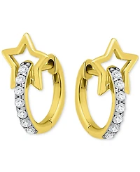Giani Bernini Cubic Zirconia Open Star Hoop Earrings (1/3 ct. t.w.) in 18k Gold-Plated Sterling Silver, Created for Macy's