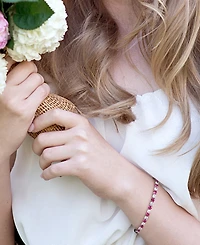 Lab Created Gemstone Flex Bracelet in Sterling Silver