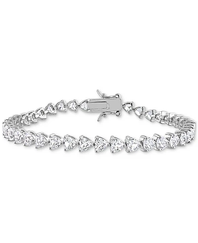 Lab Grown White Sapphire Flex Bracelet (10 ct. t.w.) in Sterling Silver