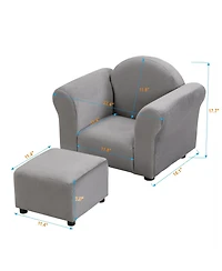 Cesicia Kids Chair, Kids Upholstered Couch with ottoman
